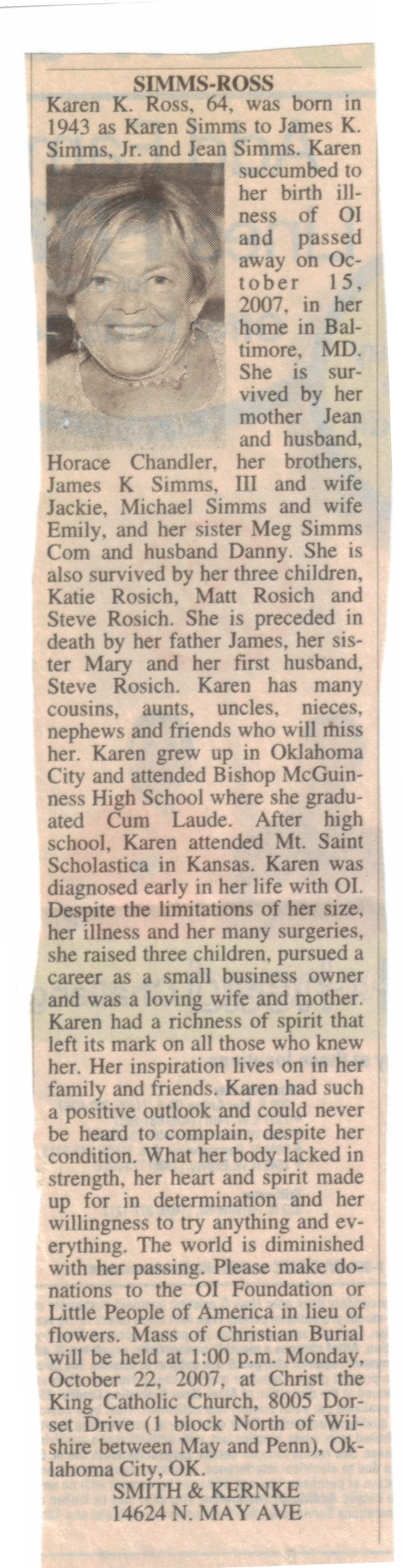 Karen's Obit